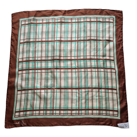 Liz Claiborne Patterned Silk Scarf Made in Japan - Picture 2 of 4